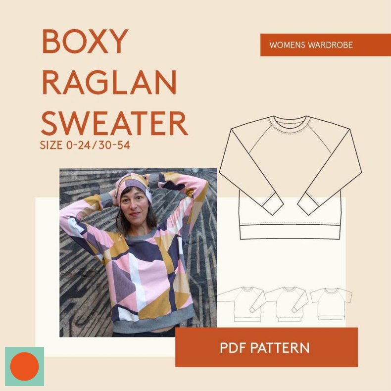 Boxy Raglan bluse sweat str. 30-54 - Wardrobe by me
