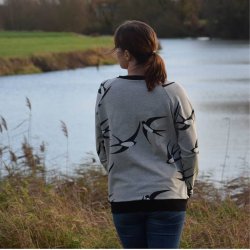 Boxy Raglan bluse sweat str. 30-54 - Wardrobe by me