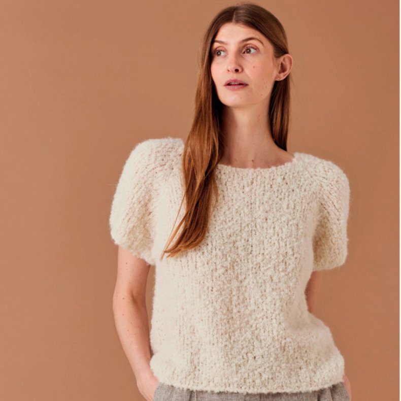 StrikkeOpskrift PDF // Bodil Boucl� Raglan t-shirt  nr.  896605 DK SE NO