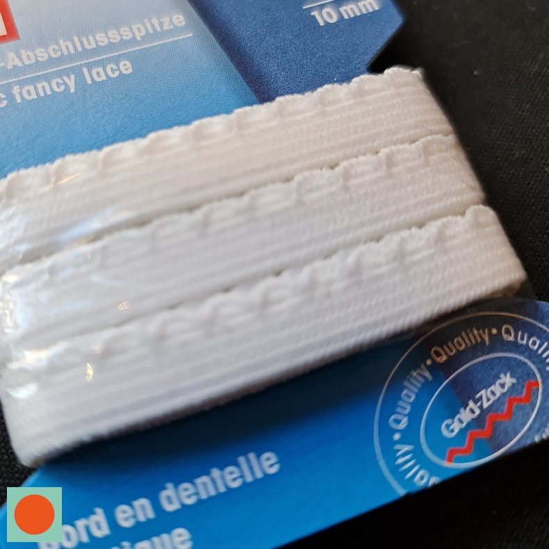 ELASTIK BLONDER 2m x 10mm - Hvid, Sort