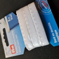 ELASTIK BLONDER 2m x 10mm - Hvid, Sort