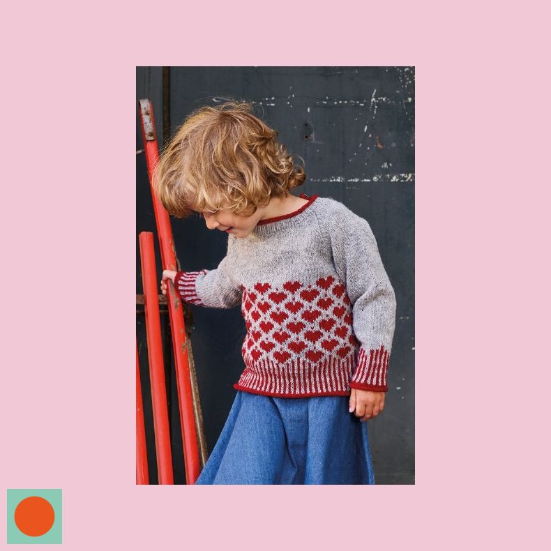Emma Raglanbluse m. hjerter 2-12r. 
