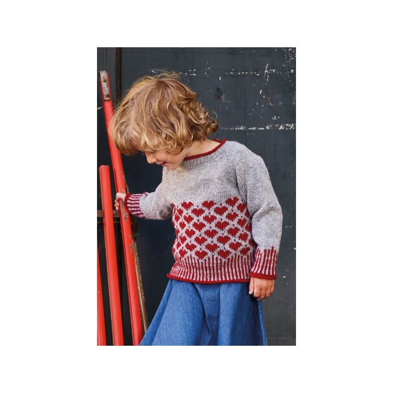 Emma Raglanbluse m. hjerter 2-12r. 