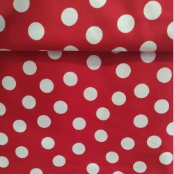 Polka  // Rd og hvid prik 2cm.