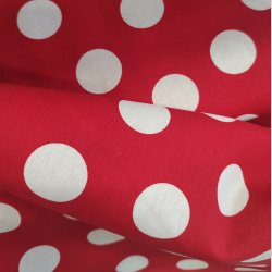 Polka  // Rd og hvid prik 2cm.