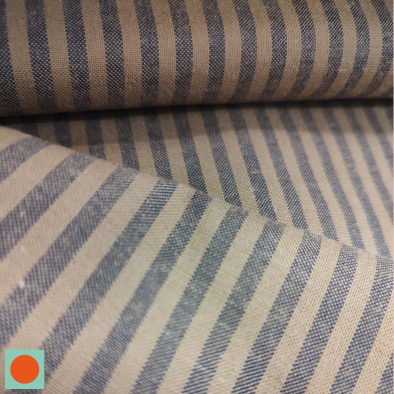 Organic stribe cotten // Indico &amp; Camel