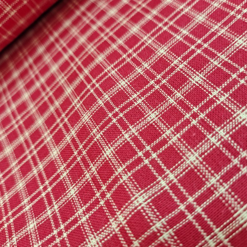 Bomulds Poplin // Gl. Jul country tern r�d
