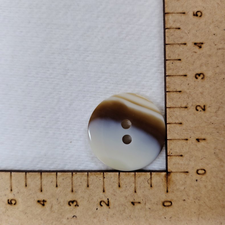 Knap // M�lk lys u. kant 2,5cm