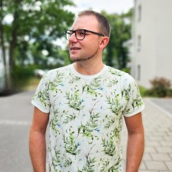 Bomulds Jersey // Green Leaves