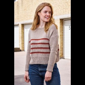 Opskrift // Luna Kort Sweater med striber 