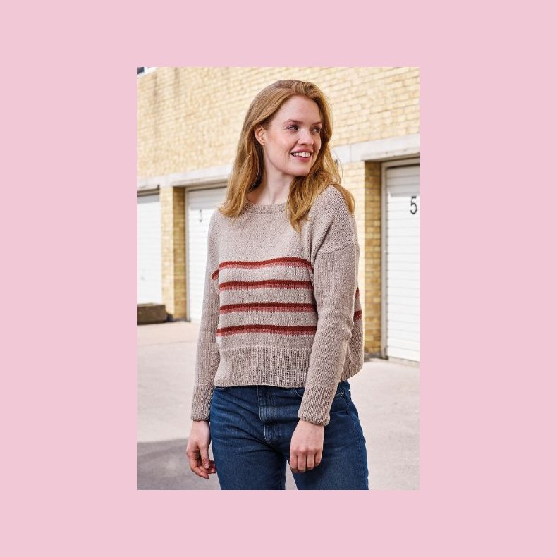 Opskrift // Luna Kort Sweater med striber 