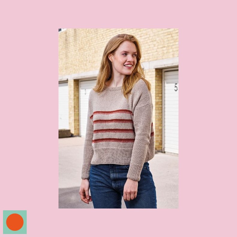 Opskrift // Luna Kort Sweater med striber 