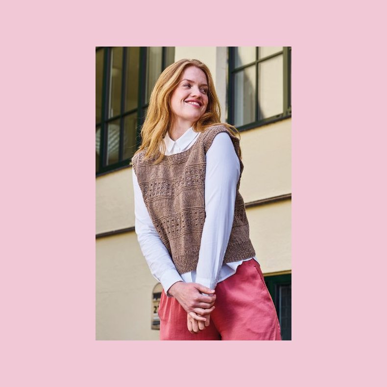 Opskrift // Luna Slipover med m�nster r�kke 