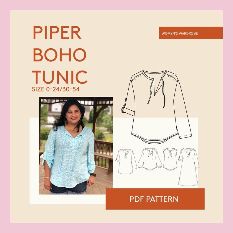 Piper BoHO Tunic tunika str. 30-54 - Wardrobe by me