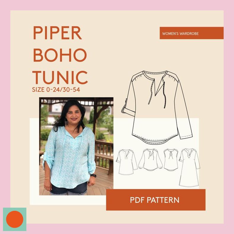 Piper BoHO Tunic tunika str. 30-54 - Wardrobe by me