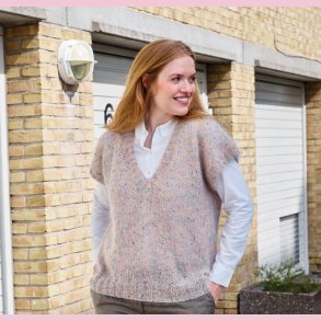 Strikkeopskrift PDF // Bella Oversized vest med dyb V-hals nr.  893280 DK SE NO
