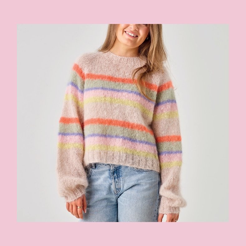 Strikkeopskrift PDF // Bella Raglansweater nr. 893297 DK SE NO