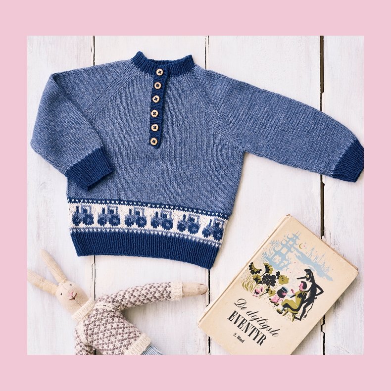 Strikkeopskrift PDF // 3m - 6 �r. Traktorbluse nr. 893469 DK SE NO