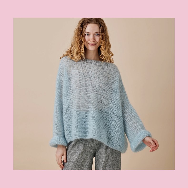 Strikkeopskrift PDF // Bella Retstrikket bluse nr. 8932118 DK SE NO