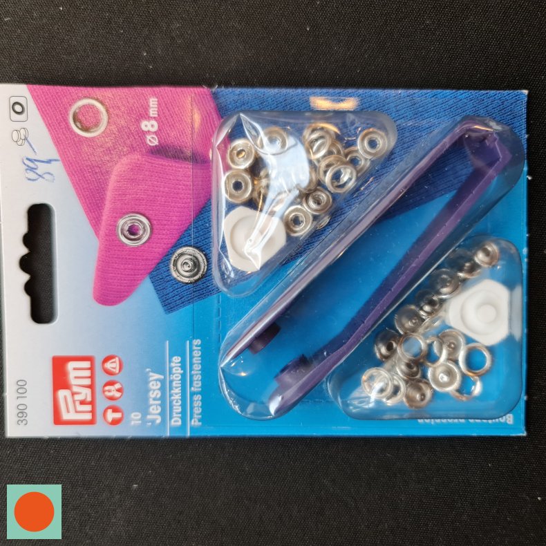 TRYKKNAP-KIT JERSEY 10STK =8MM - SLV