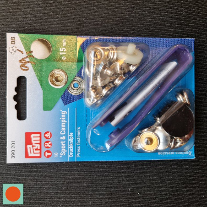TRYKKNAP-KIT SPORT OG CAMPING 10STK =15MM - SLV