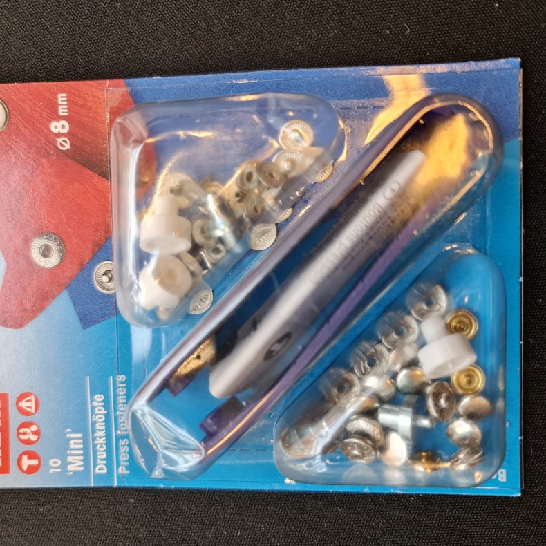 TRYKKNAP-KIT MINI 10STK �=8MM - S�LV