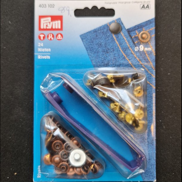 NITTE-KIT 24STK =9MM - BRONZE GULD