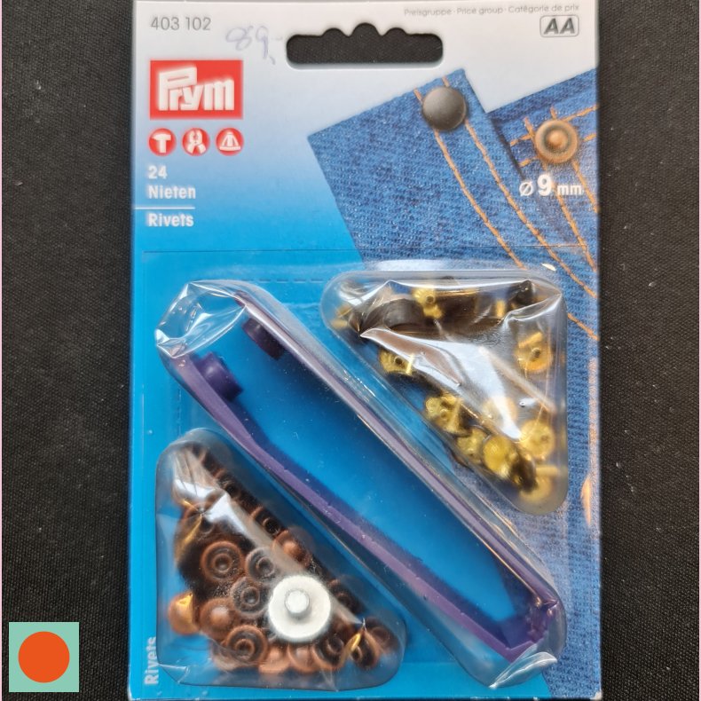 NITTE-KIT 24STK =9MM - BRONZE GULD