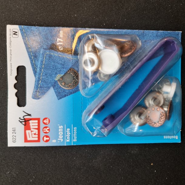 TRYKKNAP-KIT JEANS 8 STK =17MM - BRONZE STJERNER