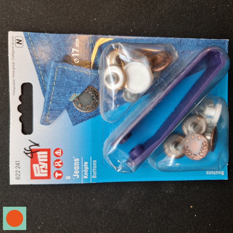 TRYKKNAP-KIT JEANS 8 STK =17MM - BRONZE STJERNER