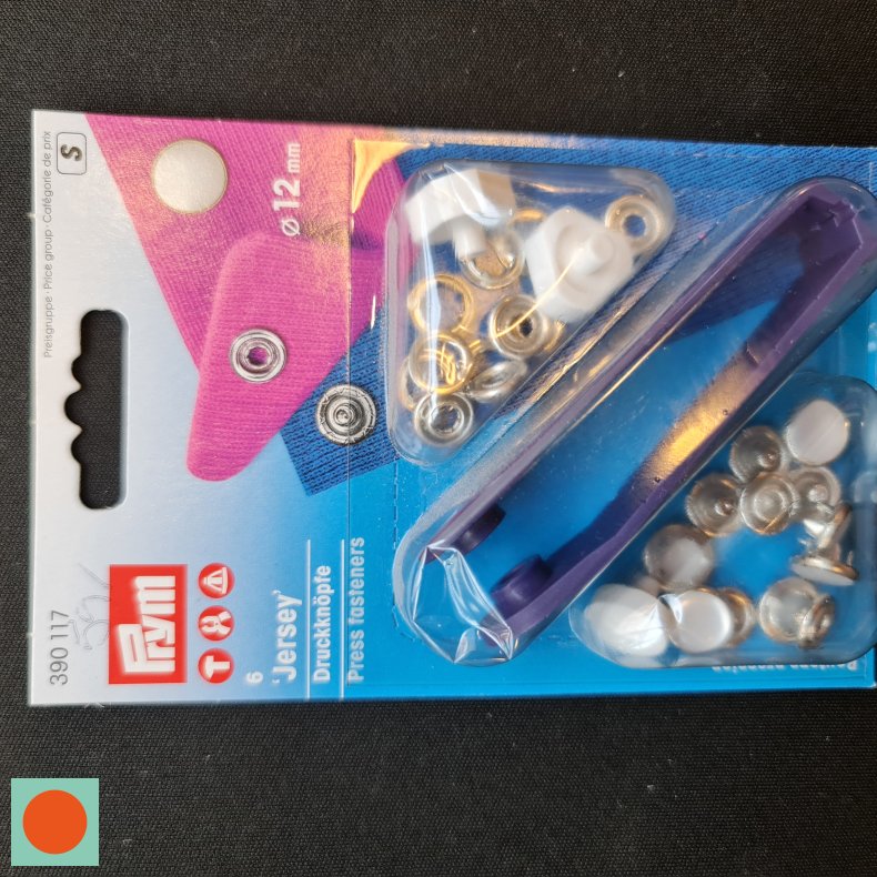 TRYKKNAP-KIT JERSEY STK 6 =12MM - SLV