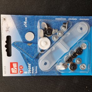 TRYKKNAP-KIT JEANS 8STK �=14MM S�LV