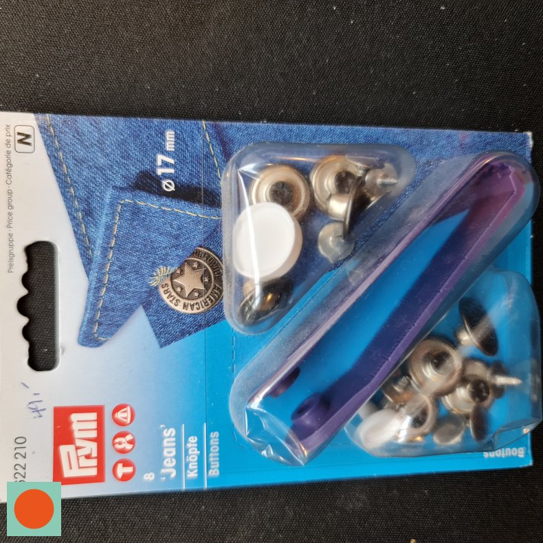 TRYKKNAP-KIT JEANS 8STK =17MM - STJERNER - BRONZE