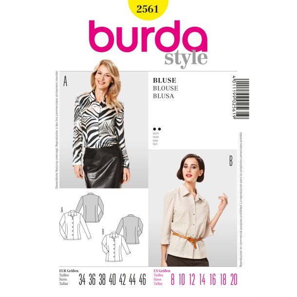 Burda - 2561 - Skjorte bluse