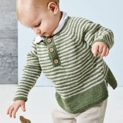 Opskrift // Luna Strikke Baby Barn Bluse Med Striber