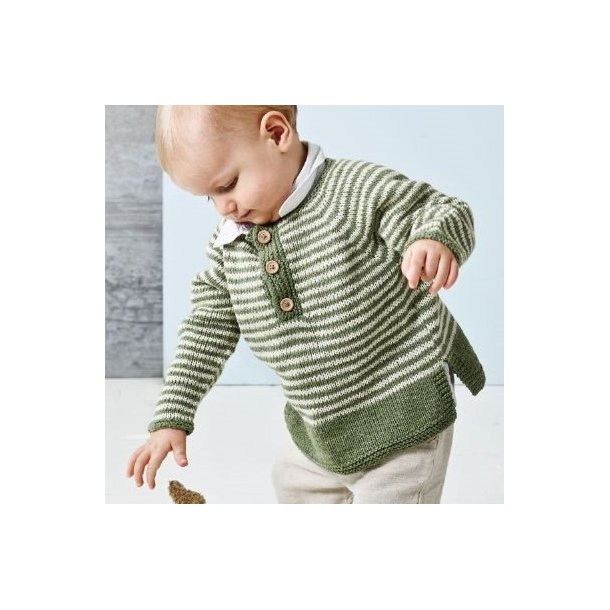 Luna Strikke Opskrift Baby Barn Bluse Med Striber