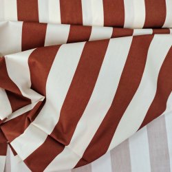 Bomulds Poplin // Stribet Brun Hvid