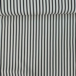 Bomulds Poplin // Sm� Striber Hvid Sort