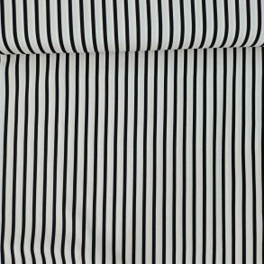 Bomulds Poplin // Sm� Striber Hvid Sort
