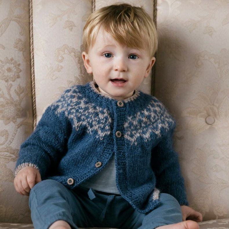 StrikkeOpskrift PDF // Dagmal Cardigan Fjallalopi Str. 68 74 80 86 92 DK