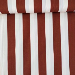 Bomulds Poplin // Stribet Brun Hvid