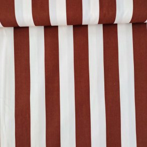 Bomulds Poplin // Stribet Brun Hvid