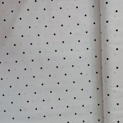 Bomulds Poplin // Sm� Prikker Hvid Sort