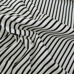Bomulds Poplin // Sm� Striber Hvid Sort