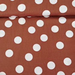 Bomulds Poplin // Store Prikker Brun Hvid