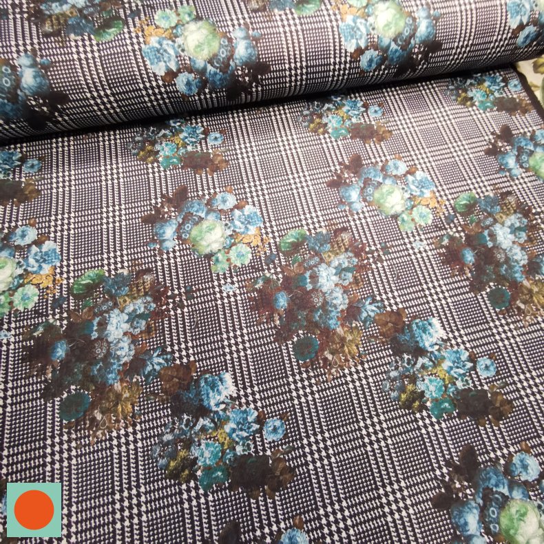 Vinter Jersey 169,- Sort hvid tern turkis blomst