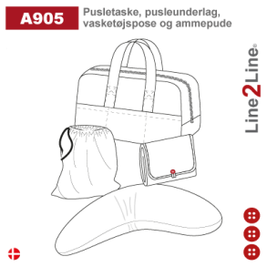 Pusletaske, pusleunderlag, vasket�jspose og ammepude