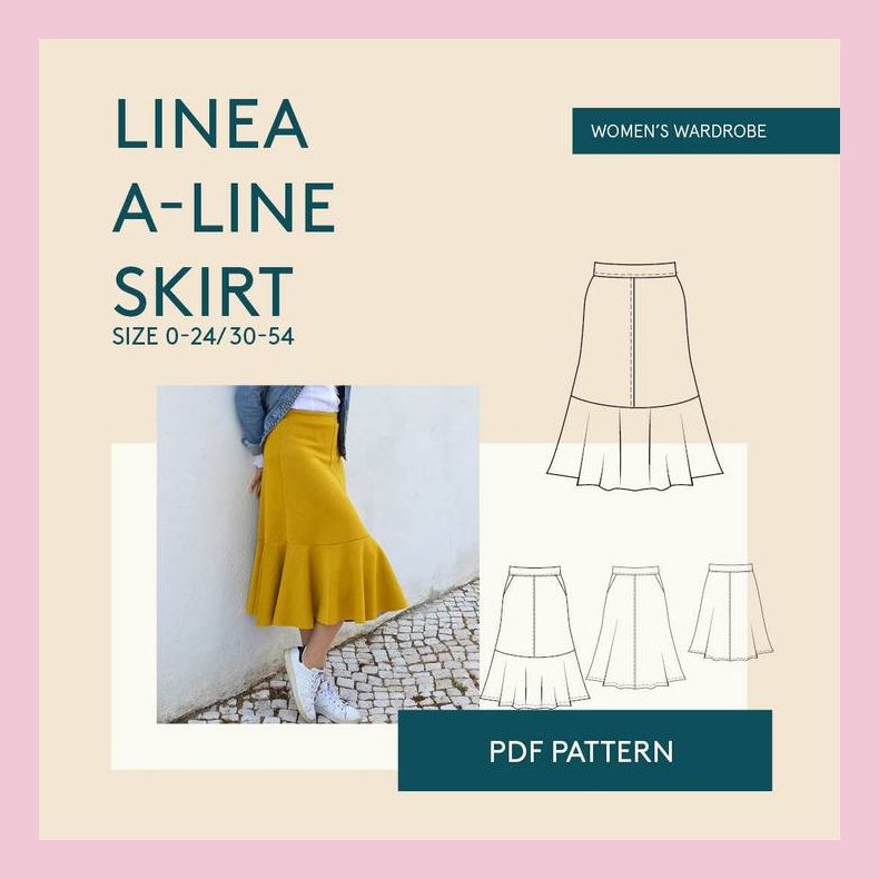 Linea A-line skirt str. 30-54 - Wardrobe by me