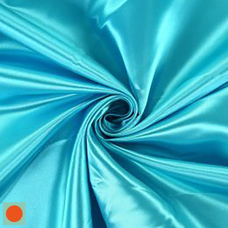 Satin 59,- Ensfarvet - Bl Tyrkis