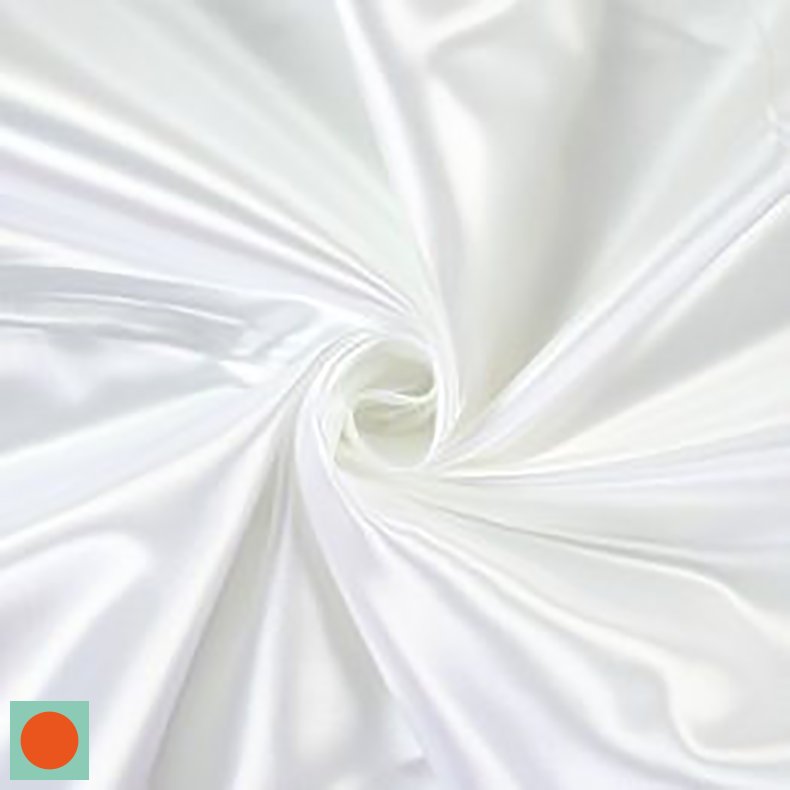 Satin 59,- Ensfarvet - Hvid